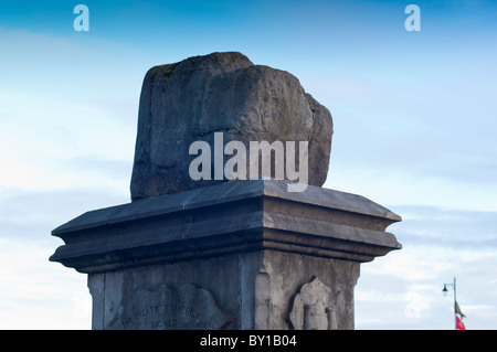 The Treaty Stone on which the treaty of Limerick was signed. Limerick city, Republic of Ireland Stock Photo