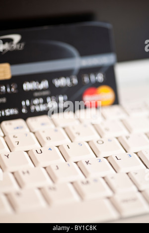 On-line credit card transaction Stock Photo