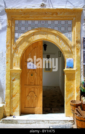 Tripoli, Libya; The door to the Gurgi Mosque just behind the Aurelian Arch Stock Photo