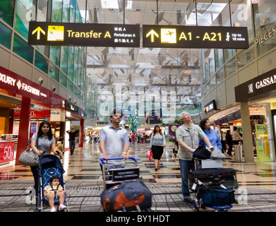 Interior of new Terminal 3 at Changi International Airport in Singapore Stock Photo