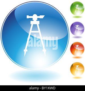 Icon of construction level . Orange background with black. Vector ...