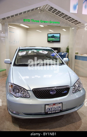 Detroit, Michigan - The Chinese-made dual mode gas-electric BYD F3 on display at the North American International Auto Show. Stock Photo