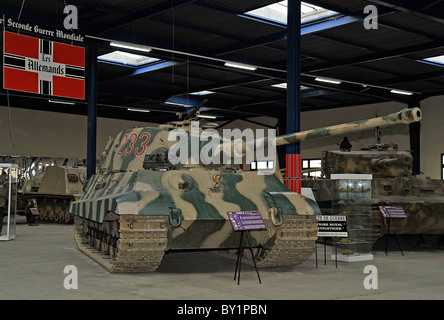 WW2 German Tiger tank display at Saumur tank museum, France Stock Photo