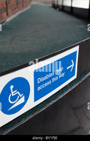 Sign for disabled access ramp Stock Photo - Alamy