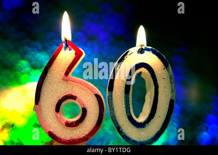 60th birthday candles, London Stock Photo