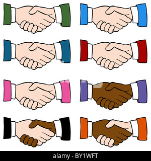 An image of a handshake set. Stock Photo