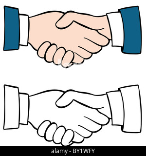 An image of a handshake set. Stock Photo