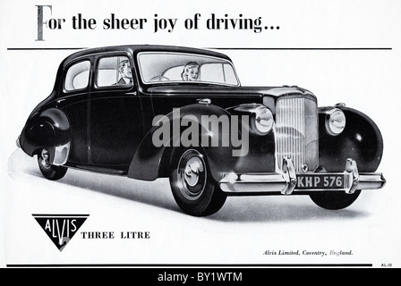 Original advert for Alvis TA 21 3-Litre 4 door saloon 1316 cars were produced from 1950 to 1953 in Coventry England UK Stock Photo