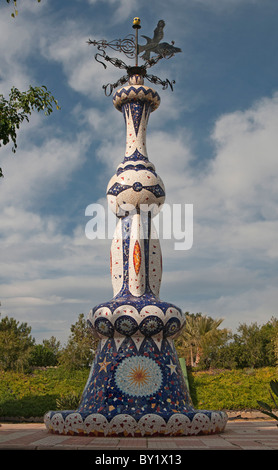 The Rincon del Hornillo which is behind the El Hornillo beach in Aguilas decorated with mosaic tile by Juan Martinez Casuco. Stock Photo