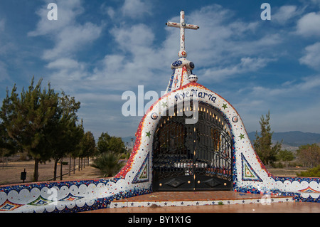 The Rincon del Hornillo which is behind the El Hornillo beach in Aguilas decorated with mosaic tile by Juan Martinez Casuco. Stock Photo