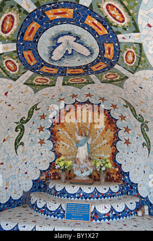 The Rincon del Hornillo which is behind the El Hornillo beach in Aguilas decorated with mosaic tile by Juan Martinez Casuco. Stock Photo