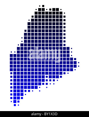 Square dots pattern map of Maine. Dotted pixel map with flag isolated ...