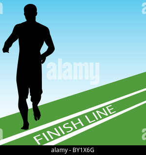 An image of a runner at the finish line. Stock Photo