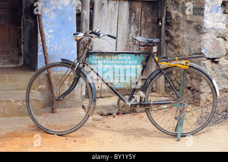 An old bicycle in an Indian street