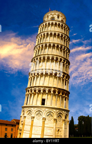 Leaning Tower of Pisa - A UNESCO World Heritage Site, Piazza del Miracoli , Pisa, Italy Stock Photo