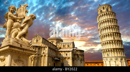 Leaning Tower of Pisa - A UNESCO World Heritage Site, Piazza del Miracoli , Pisa, Italy Stock Photo