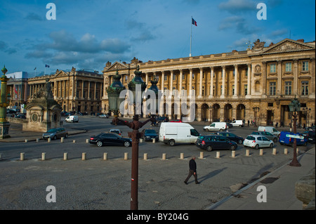 Paris, France, Street Scenes, Place de la Concorde, 'Hotel de la Marine' French Historical Monument, 'Musée de la Marine » Architecture Stock Photo