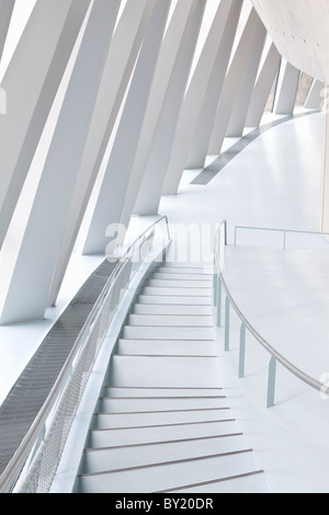 Germany,Stuttgart, Mercedes-Benz Museum, graphic staircase Stock Photo