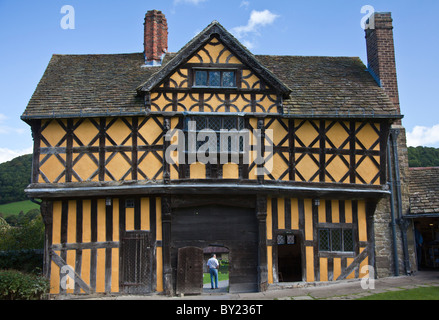 England, Shropshire, Stokesay Castle.  Stokesay Castle is one of the best-preserved medieval fortified manor houses in England. Stock Photo
