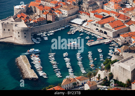Old city of Dubrovnik in Croatia, close-up on marina Stock Photo