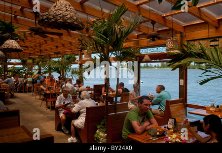 Sebastian Florida restaurant on the beach called Captain Hirams a popular tourist attraction Stock Photo