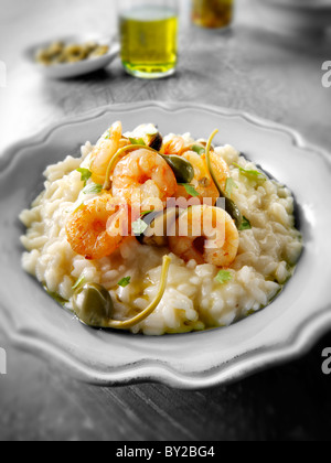 Classic risotto with prawns Stock Photo