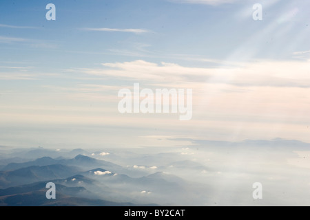 Aerial Views over North Wales. Stock Photo