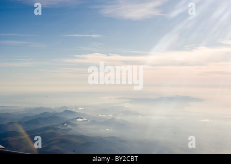 Aerial Views over North Wales. Stock Photo