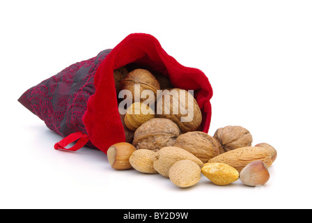 Nüsse im Sack - nuts in sack 02 Stock Photo