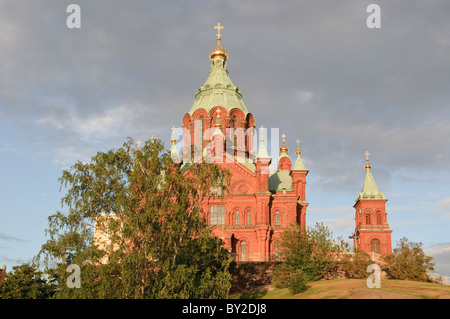 The red brick built Russian Orthodox Uspenski Cathedral in Helsinki, Finland. Stock Photo