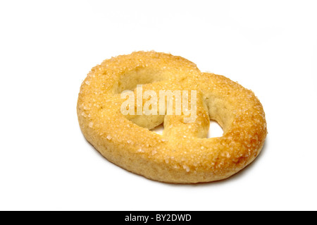 Isolated pretzel over white background Stock Photo