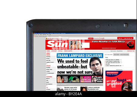 The Sun online edition displayed on a laptop computer, UK Stock Photo