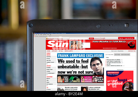 The Sun online edition displayed on a laptop computer, UK Stock Photo