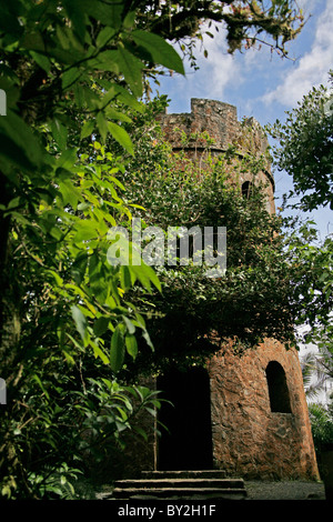 Mount Britton tower on a peak El Yunque National Forest in Puerto Rico Stock Photo