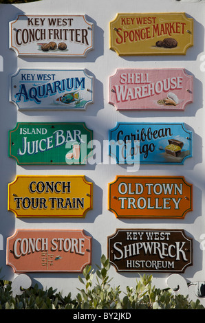 Colourful signs at Key West, Florida Stock Photo