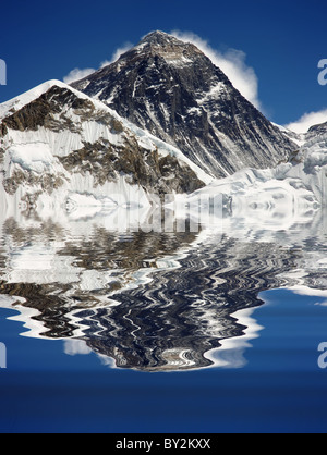 An abstract view Mount Everest seen from Kala Pattar in Nepal Stock Photo