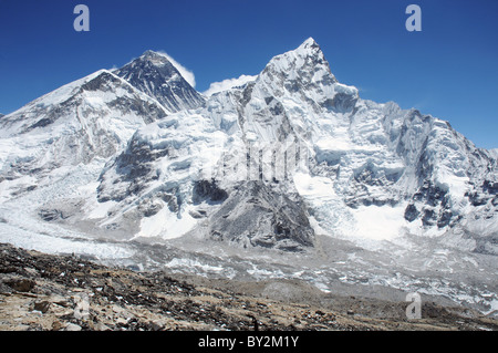 Mount Everest seen from Kala Pattar in Nepal Stock Photo