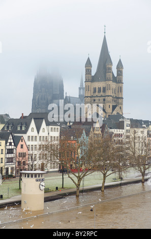 The Flooded City of Cologne in 2011 Stock Photo