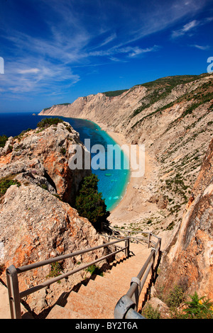 Platia Ammos beach in Kefalonia island, Ionian Sea, Greece Stock Photo