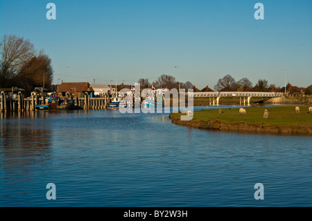 Fishing Boats Moored On The River Rother Rye East Sussex England Stock Photo