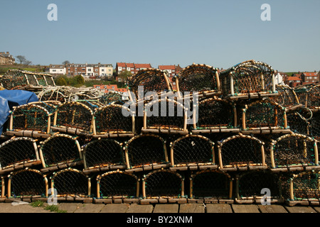 Creel pots in Whitby Stock Photo