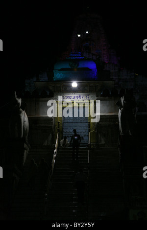 Night time view of Hindhu Jagdish Temple, Udaipur, Rajasthan, India Stock Photo