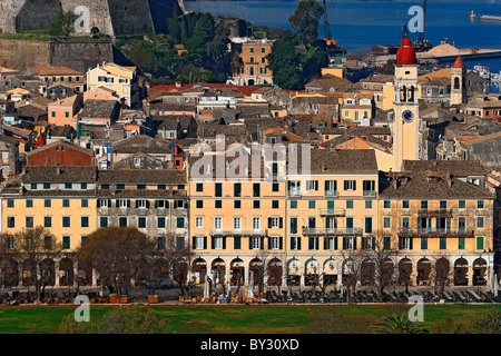 Panoramic view of Corfu town, Kerkyra Island, Greece Stock Photo