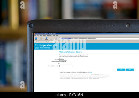 Browsing The Co Operative Bank Online Banking Site Uk Stock Photo