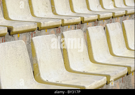 Empty seats at stadium Stock Photo