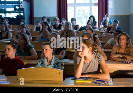 Students during a lecture Stock Photo
