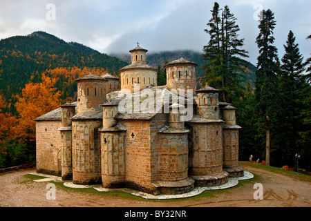 Doliana (or 'Dolianon') monastery in Aspropotamos region, Trikala Prefecture, Thessaly, Greece Stock Photo