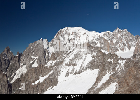 summer view of Mont Blanc mountain from Helbronner peak Stock Photo