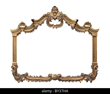 Picture gold frame with a decorative pattern. Stock Photo