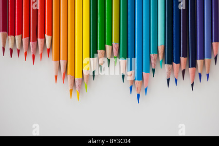 Row of colorful pencils Stock Photo